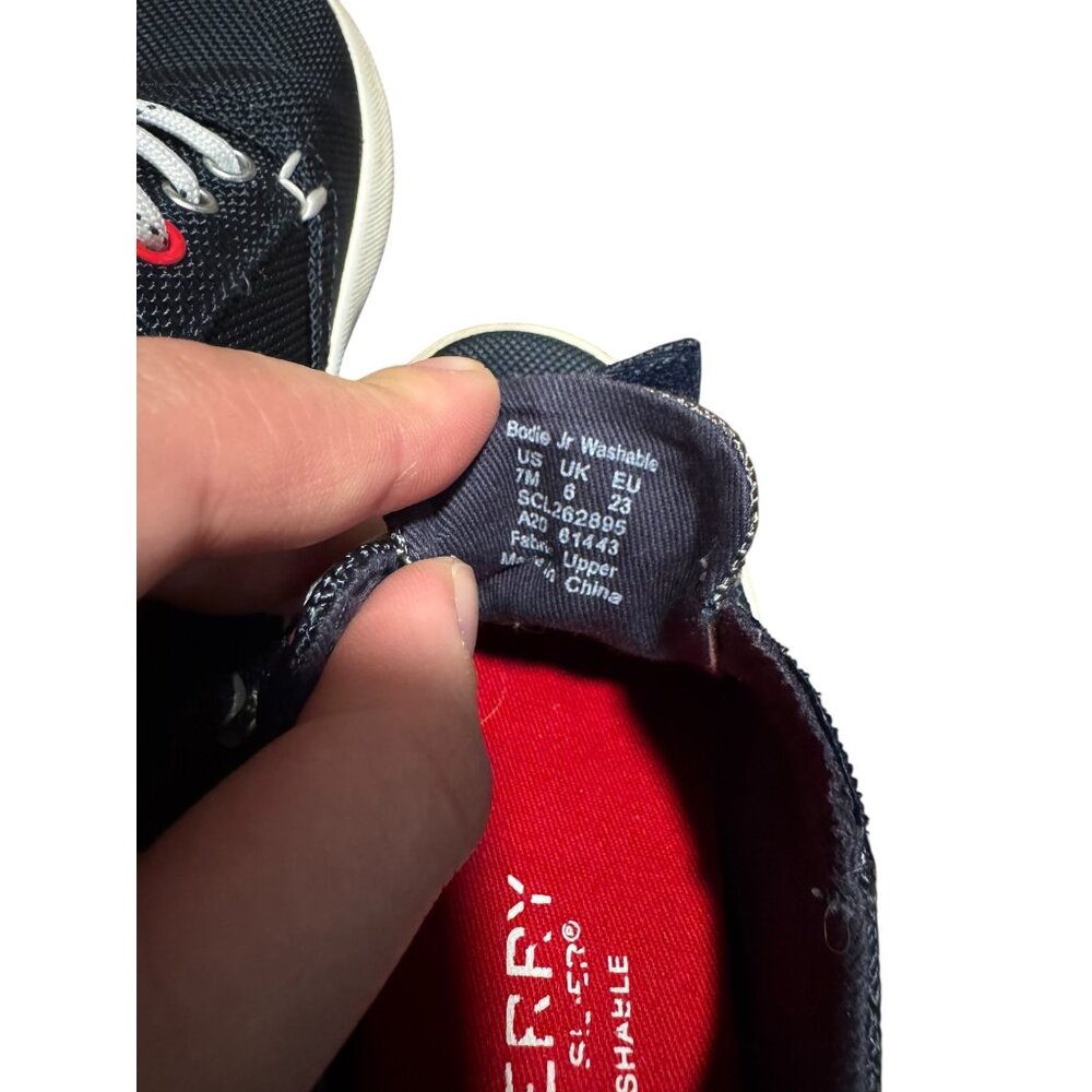 Sperry Bodie Jr Washable Blue Sneakers Kids Size 7 No Tie Slip on Velcro - Picture 8 of 8